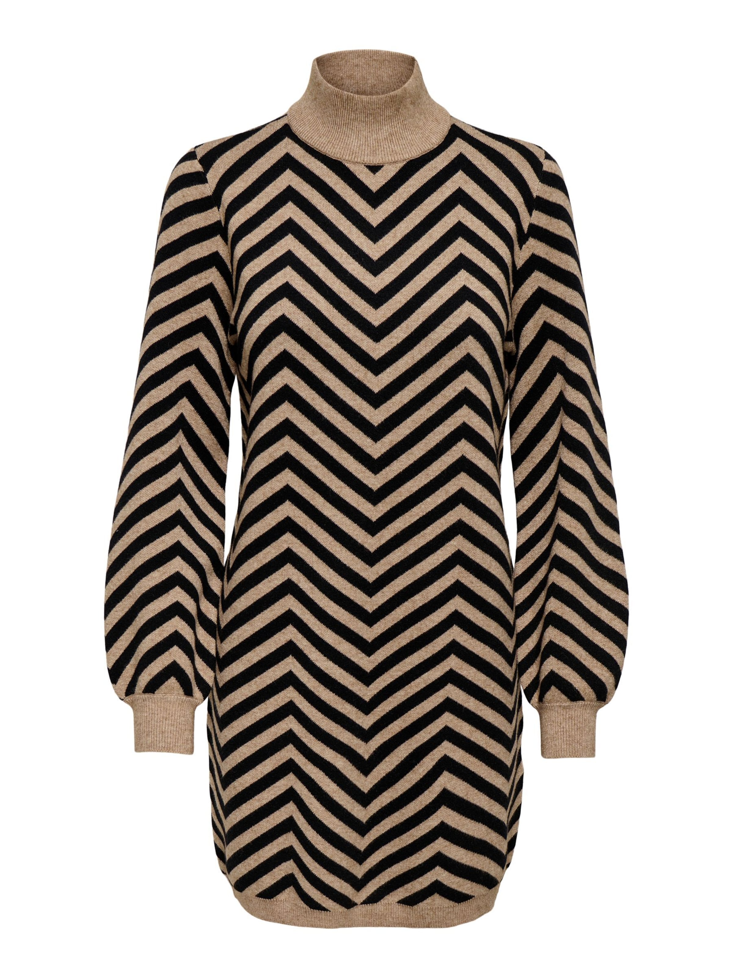 ONLY Strickkleid 'JULIA' in braun / schwarz, Produktansicht