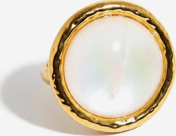 LanLivia Δαχτυλίδι 'Vintage Mother of Pearl' σε χρυσό: μπροστά