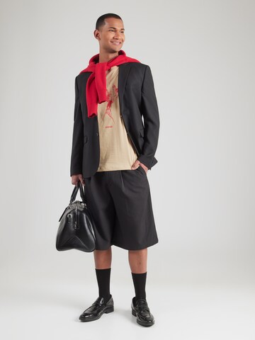 HUGO Tričko 'Duhorse' – béžová