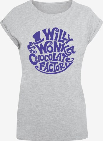 ABSOLUTE CULT Shirt 'Willy Wonka And The Chocolate Factory' in Grijs: voorkant
