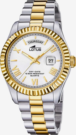Lotus Analog Watch in Gold / Silver / White, Item view