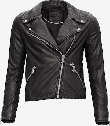 18N62 Lederjacke 'NEAprilia' in Schwarz: Vorderseite