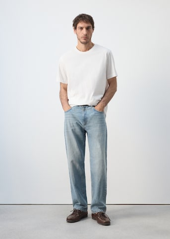 Tricou 'BELLOW' de la MANGO MAN pe alb