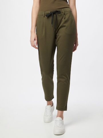 ESPRIT Zúžený Kalhoty se sklady v pase – zelená: přední strana