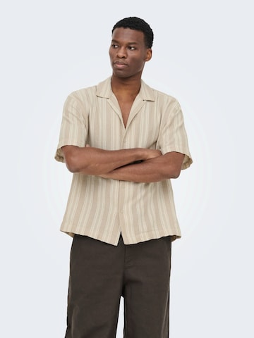 smėlio Only & Sons Patogus modelis Marškiniai 'ONSWalker': priekis