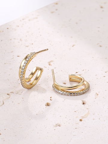 Hey Happiness Earrings 'Duo Sparkle' in Gold