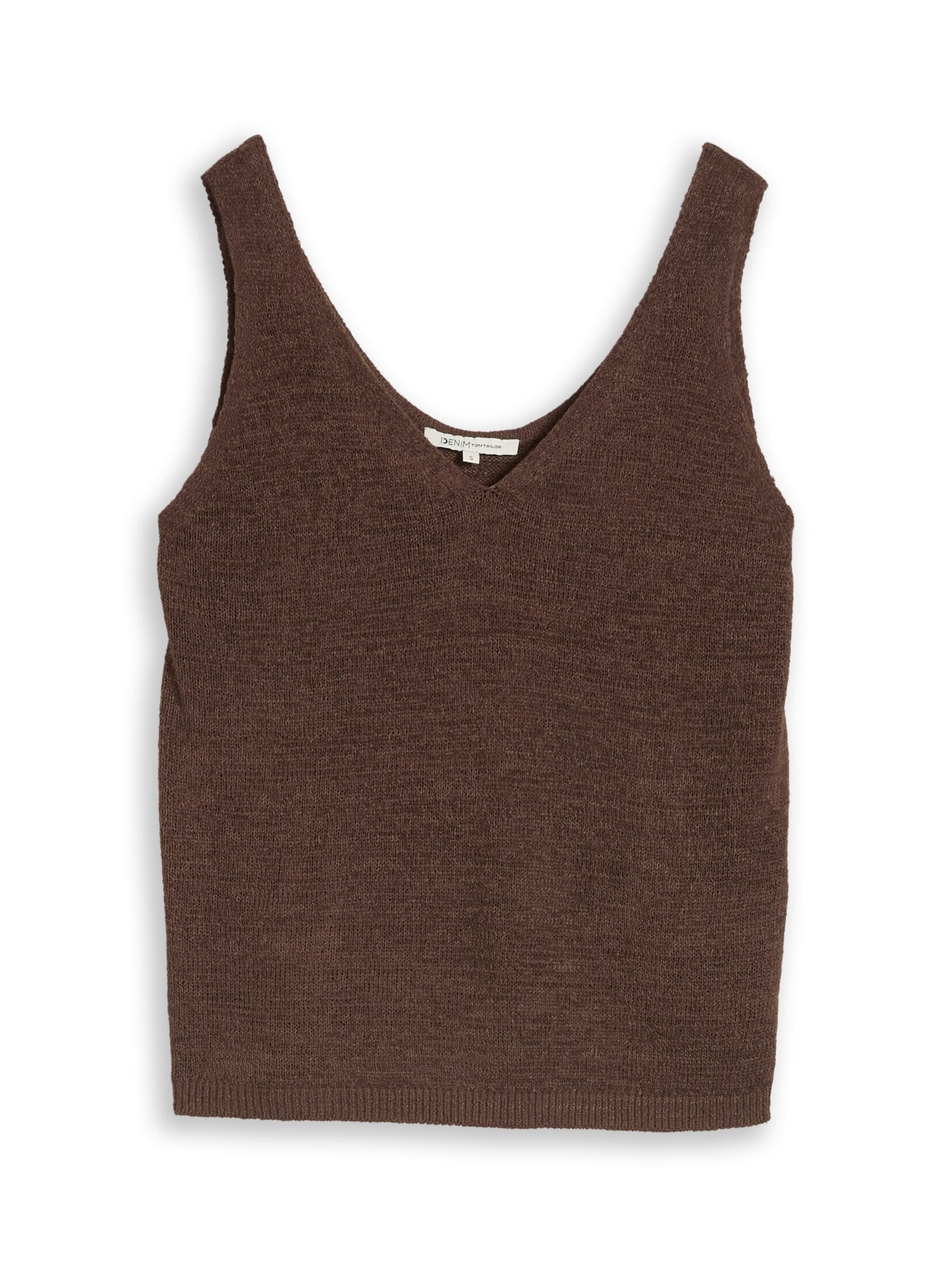 TOM TAILOR DENIM Sticktop in Braun: Vorderseite