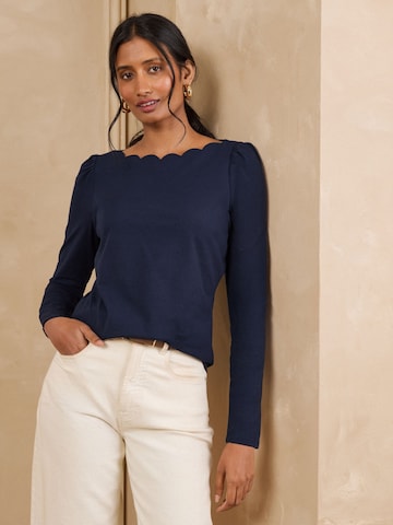 love & roses - Camiseta en azul: frente
