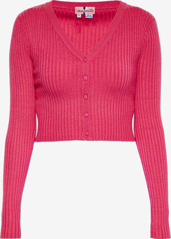 swirly Knit Cardigan in Pink: front