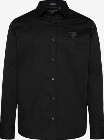 CAMP DAVID Regular fit Button Up Shirt in Black: front