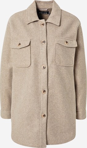 PIECES Between-Season Jacket 'Judy' in Brown: front