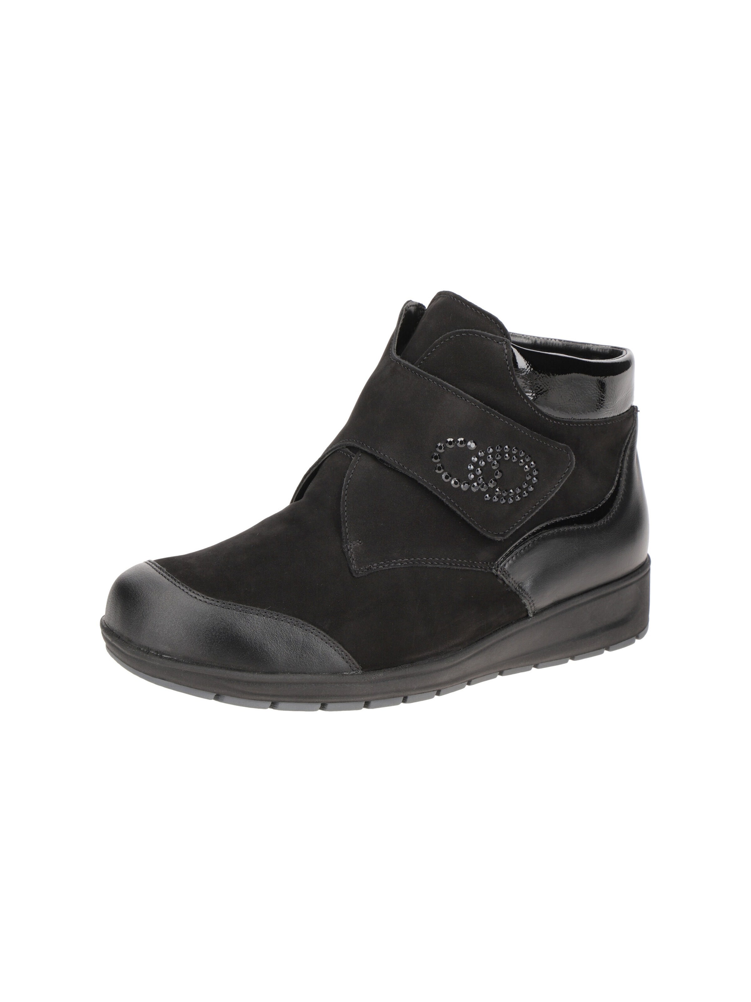 WALDLÄUFER Boots 'Waldläufer Mimi Warmfutter Stiefeletten schwarz M-Weite' in Black: front