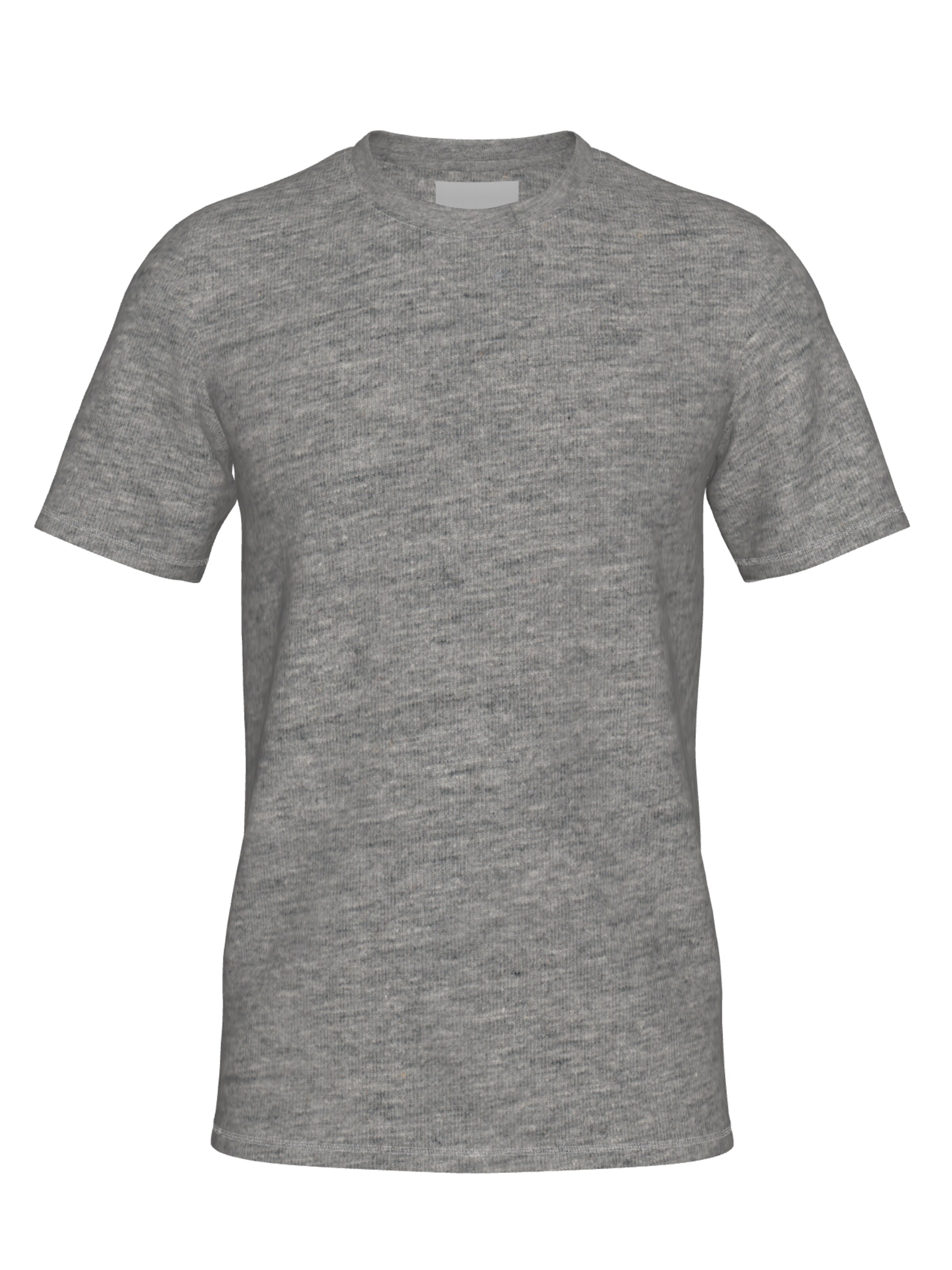 Line One Functioneel shirt 'Herren T-Shirt – T-Shape, Rundhals, Baumwolle' in Grijs