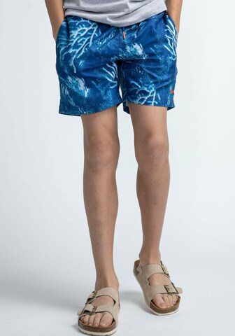 Petrol Industries Board Shorts in Blue: front