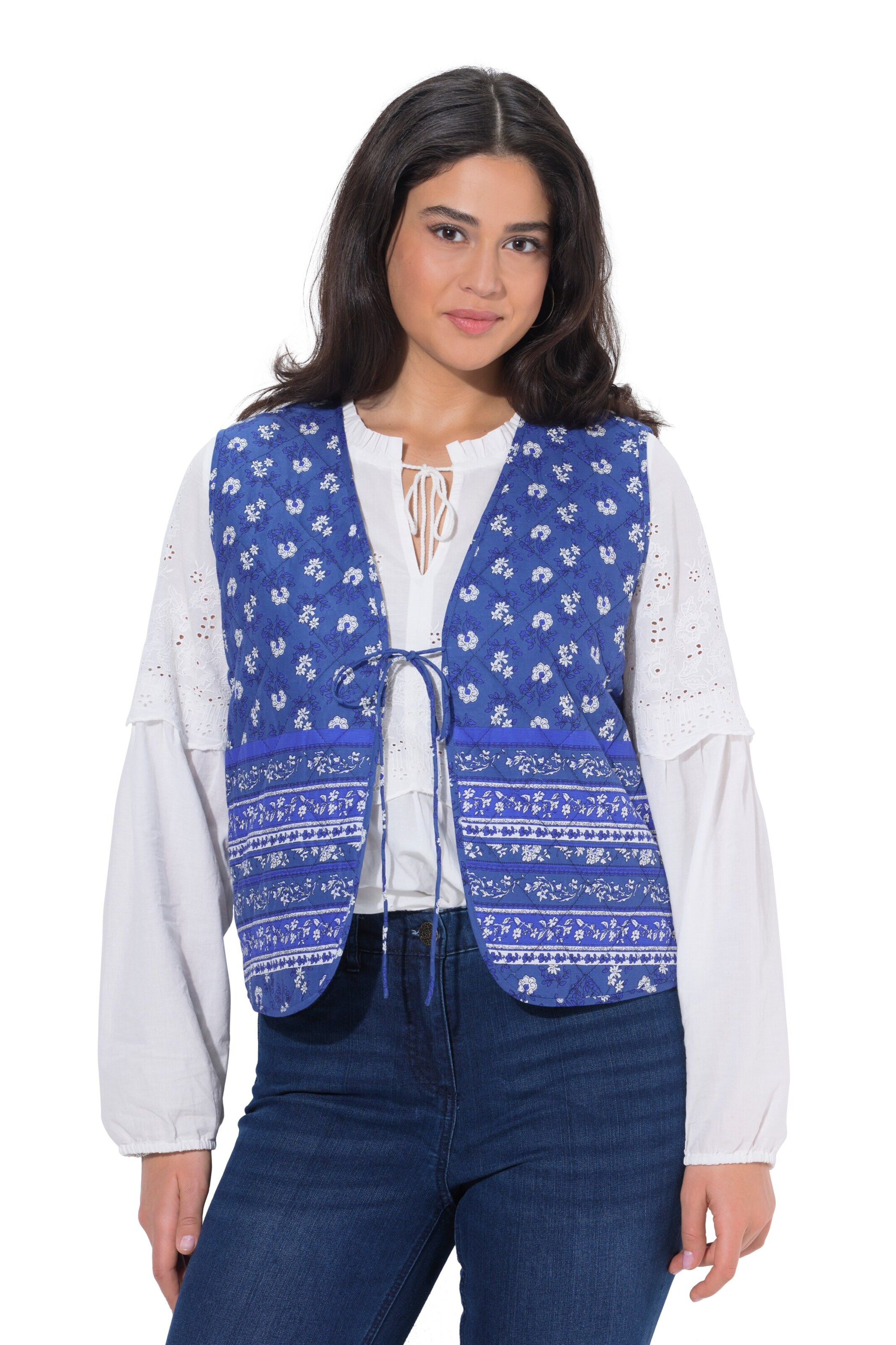 Ulla Popken Weste in Blau: Vorderseite