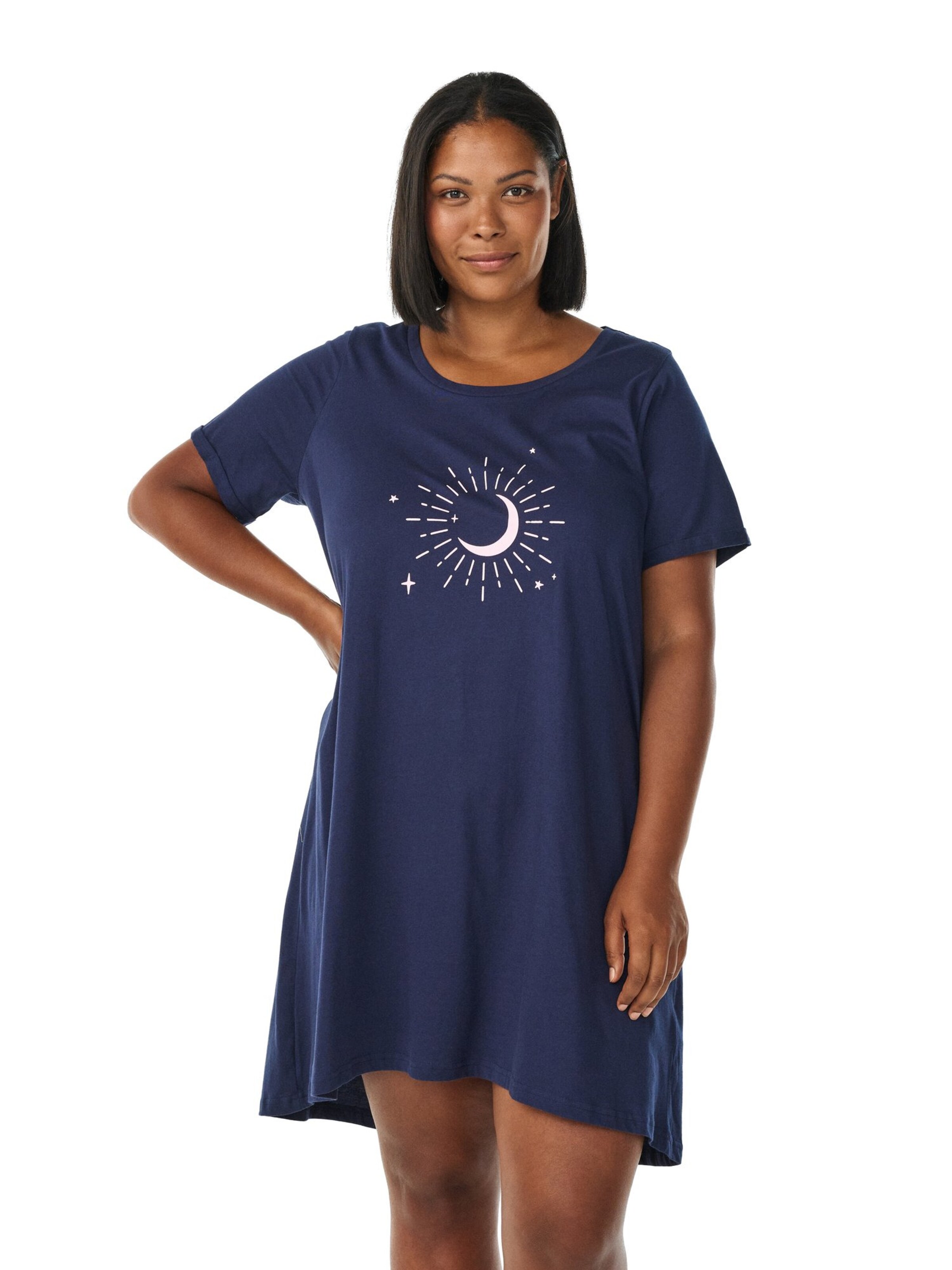 Zizzi Ночная рубашка 'MALLY' в Синий: спереди