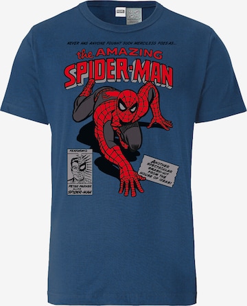 LOGOSHIRT T-Shirt 'Marvel - Spider-Man Merciless Foes' in Blau: predná strana