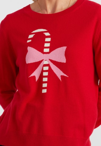 Chinti & Parker Svetr 'Candy Cane' – červená
