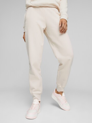 Effilé Pantalon de sport 'Essential' PUMA en blanc : devant