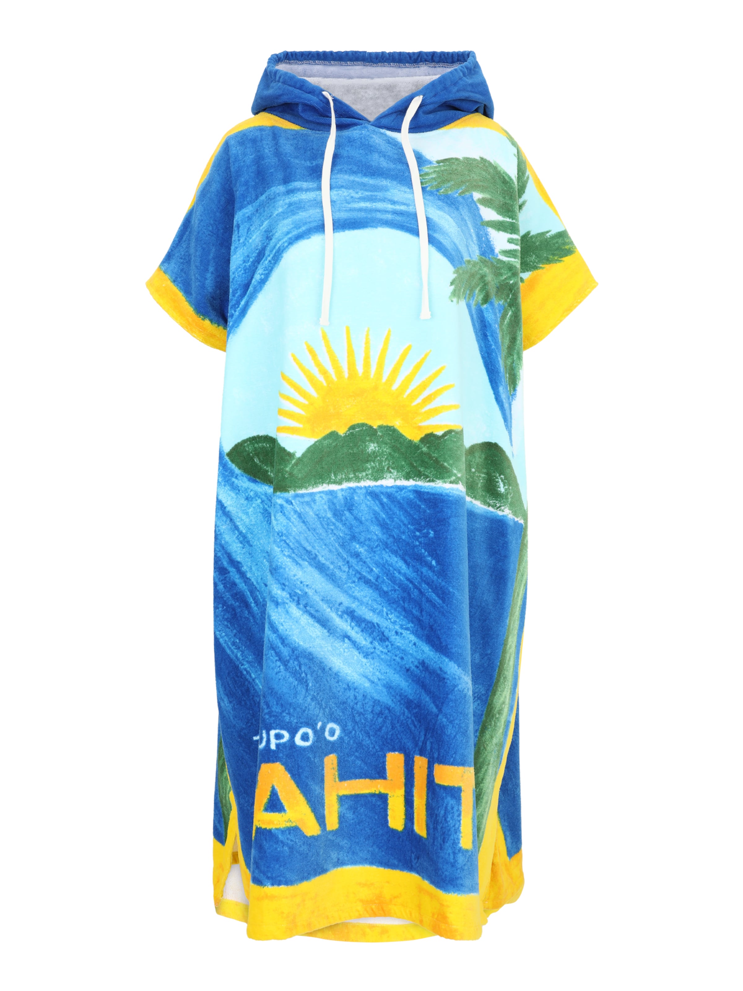 ROXY Badjas lang  'Atlas' in Blauw: voorkant