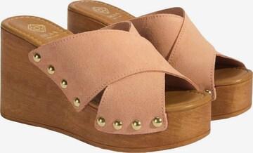 Desa Huisschoenen 'Keilpantoffeln' in Roze: voorkant