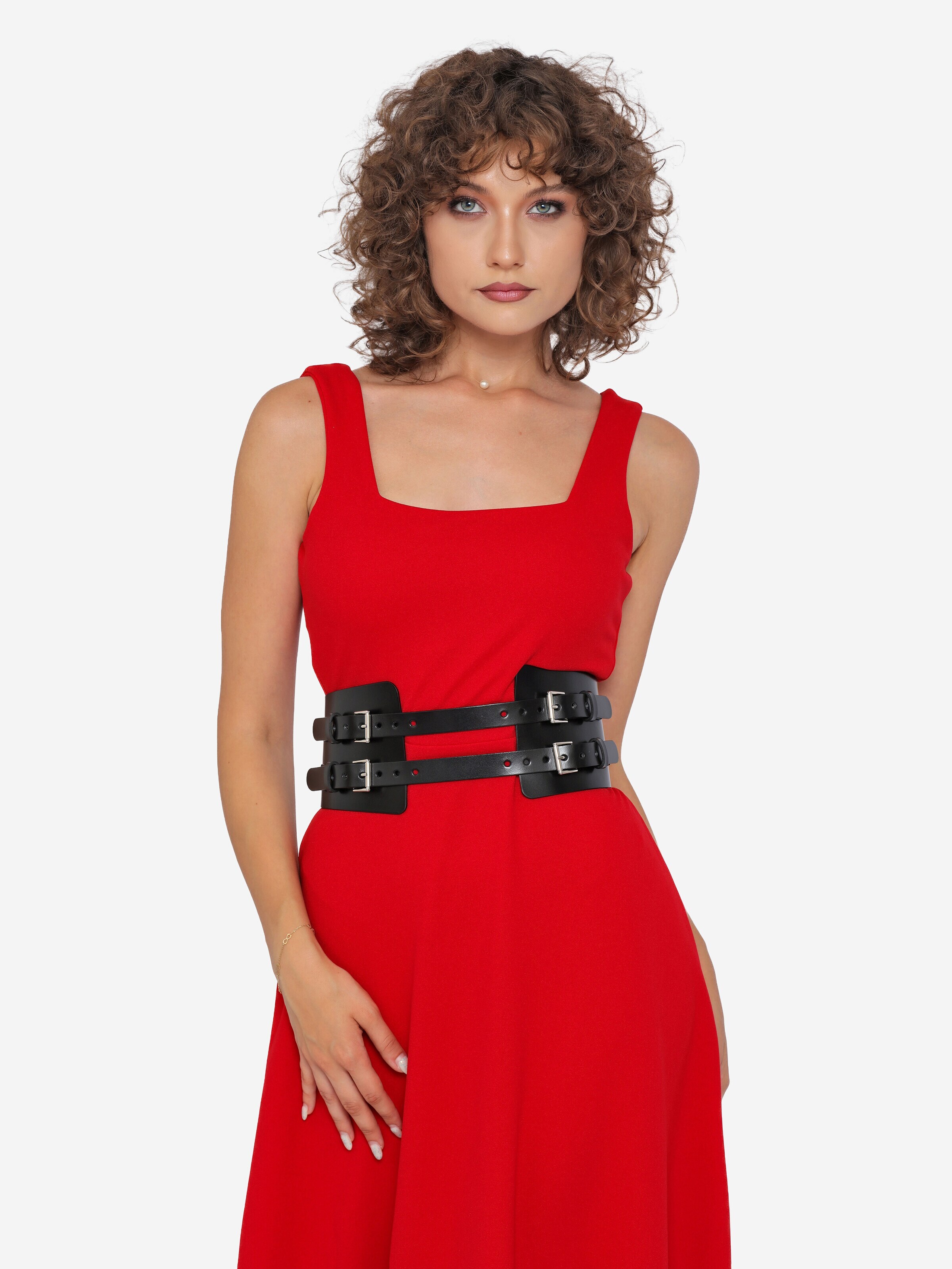 Haute Cuir Belt 'Maia Corset' in Black: front