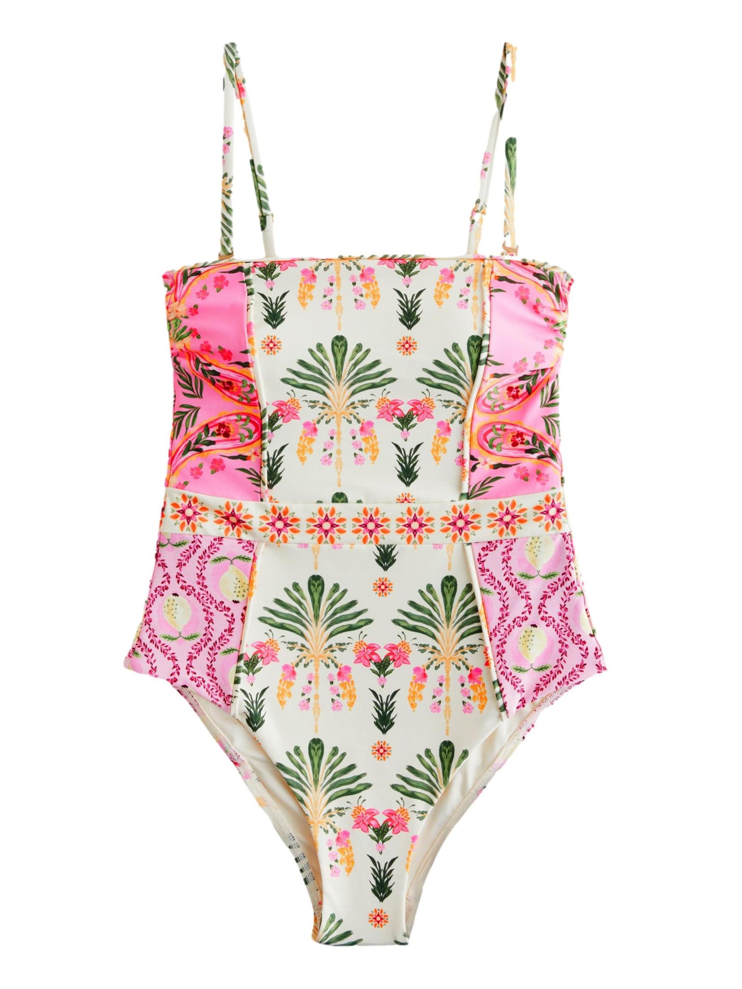 Next Bustier Badeanzug in Gelb: Vorderseite