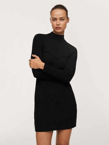 MANGO Knitted dress 'Nura' in Black: front