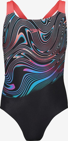 SPEEDO Athletic Swimwear 'Powerback' in Black: front