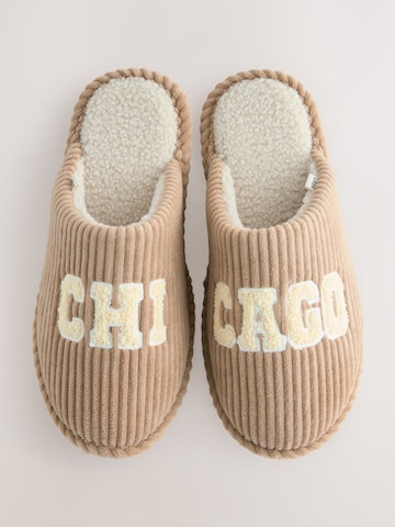 Next Huisschoenen 'Cord Slogan' in Bruin