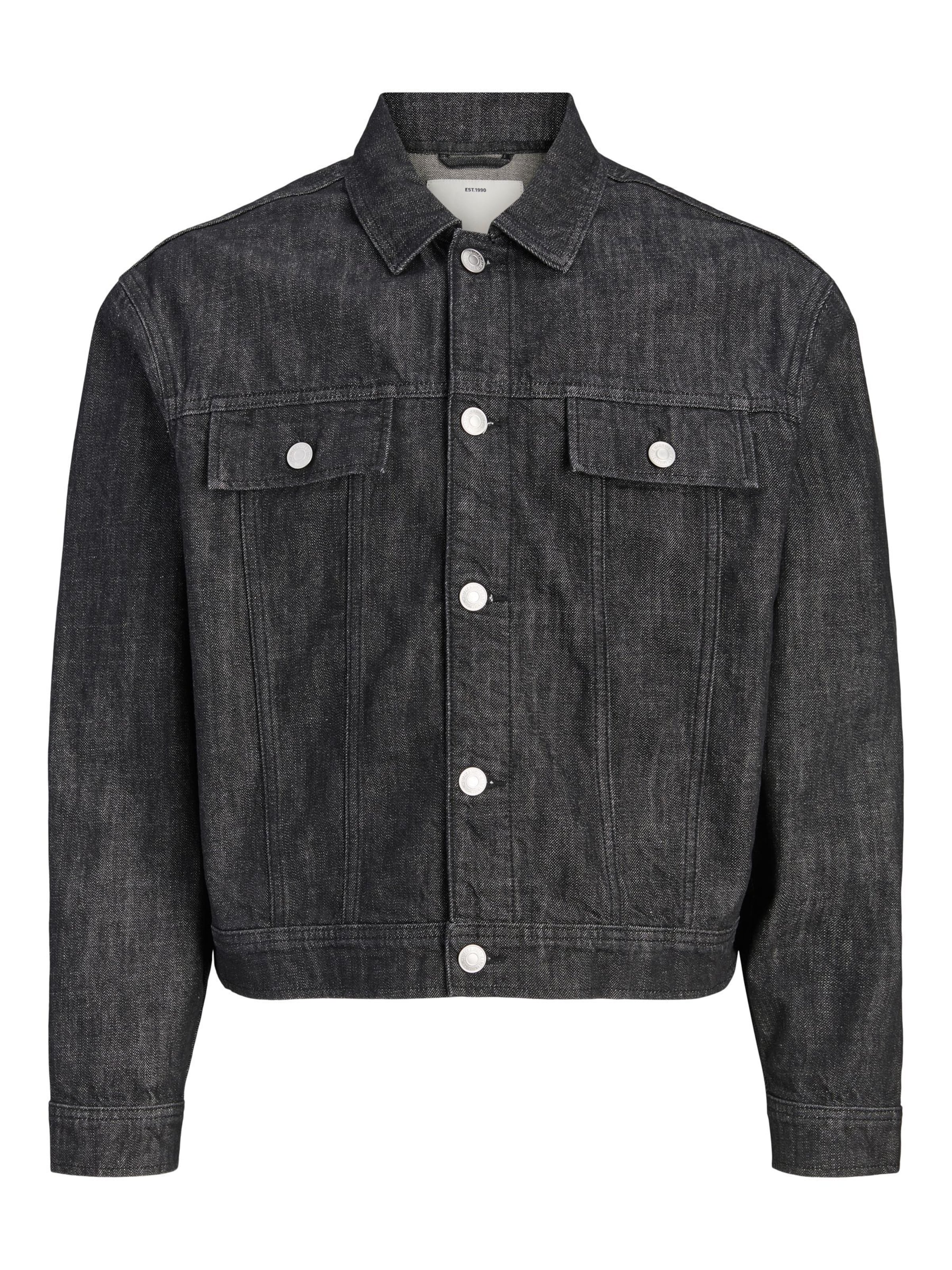 JACK & JONES - Chaqueta de entretiempo en negro: frente