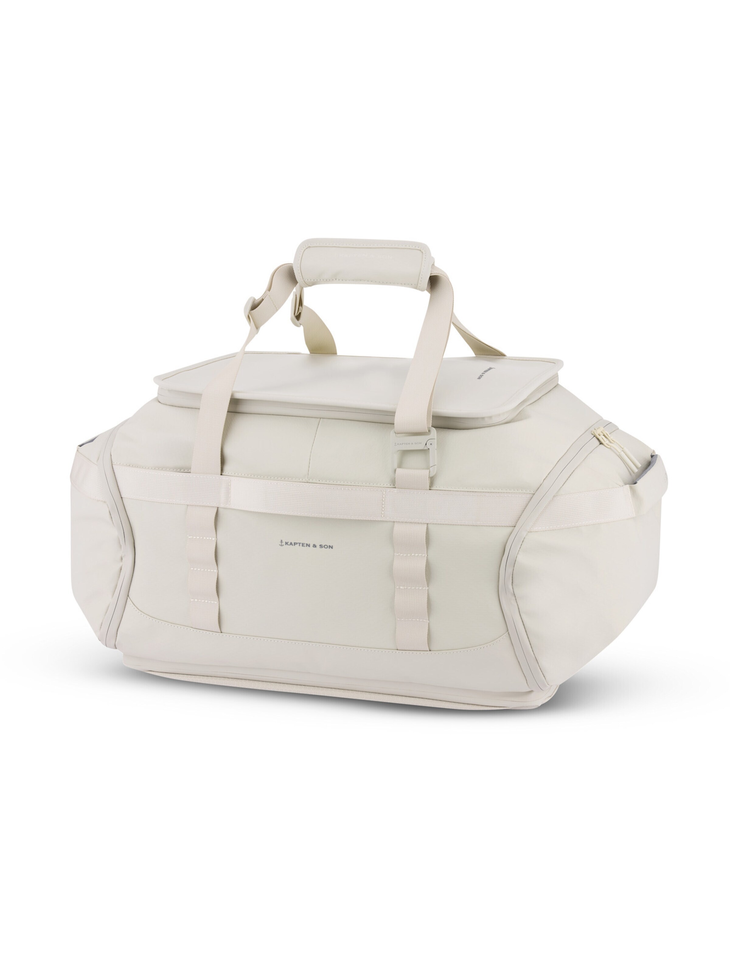 Kapten & Son Potovalna torba 'Lisbon Duffle Backpack Medium' | bež barva: sprednja stran