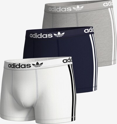ADIDAS ORIGINALS Boxers ' Comfort Flex Cotton 3 Stripes ' en bleu foncé / gris chiné / blanc, Vue avec produit