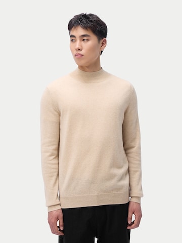 Pull-over 'Men's Essential Mock Neck Cashmere Sweater' GOBI Cashmere en beige