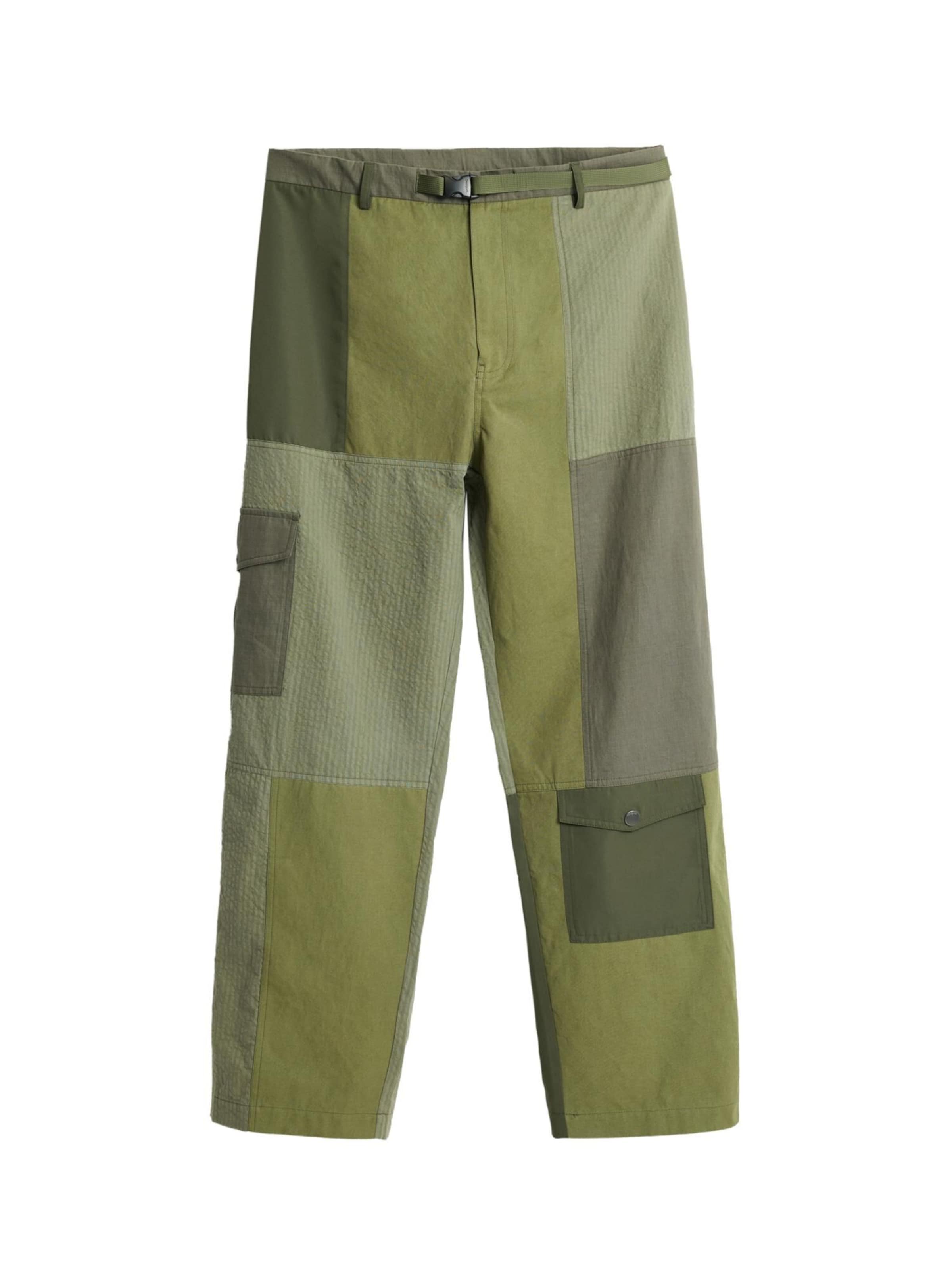 Desigual Zvonové kalhoty Kapsáče – zelená: přední strana