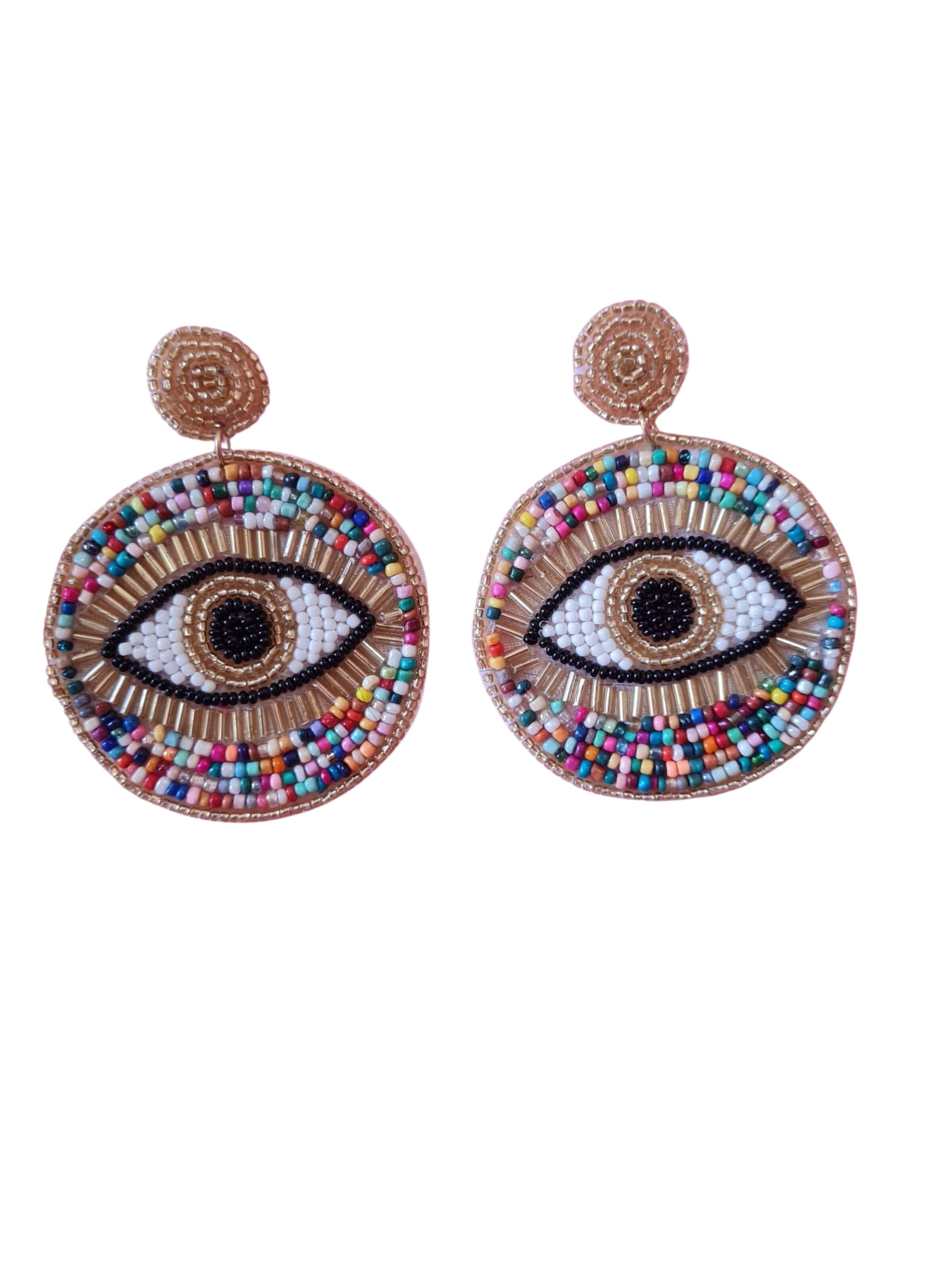 PfauGermany Earrings 'Evil Eye' in Gold: front