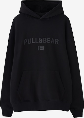 Bluză de molton de la Pull&Bear pe negru: față