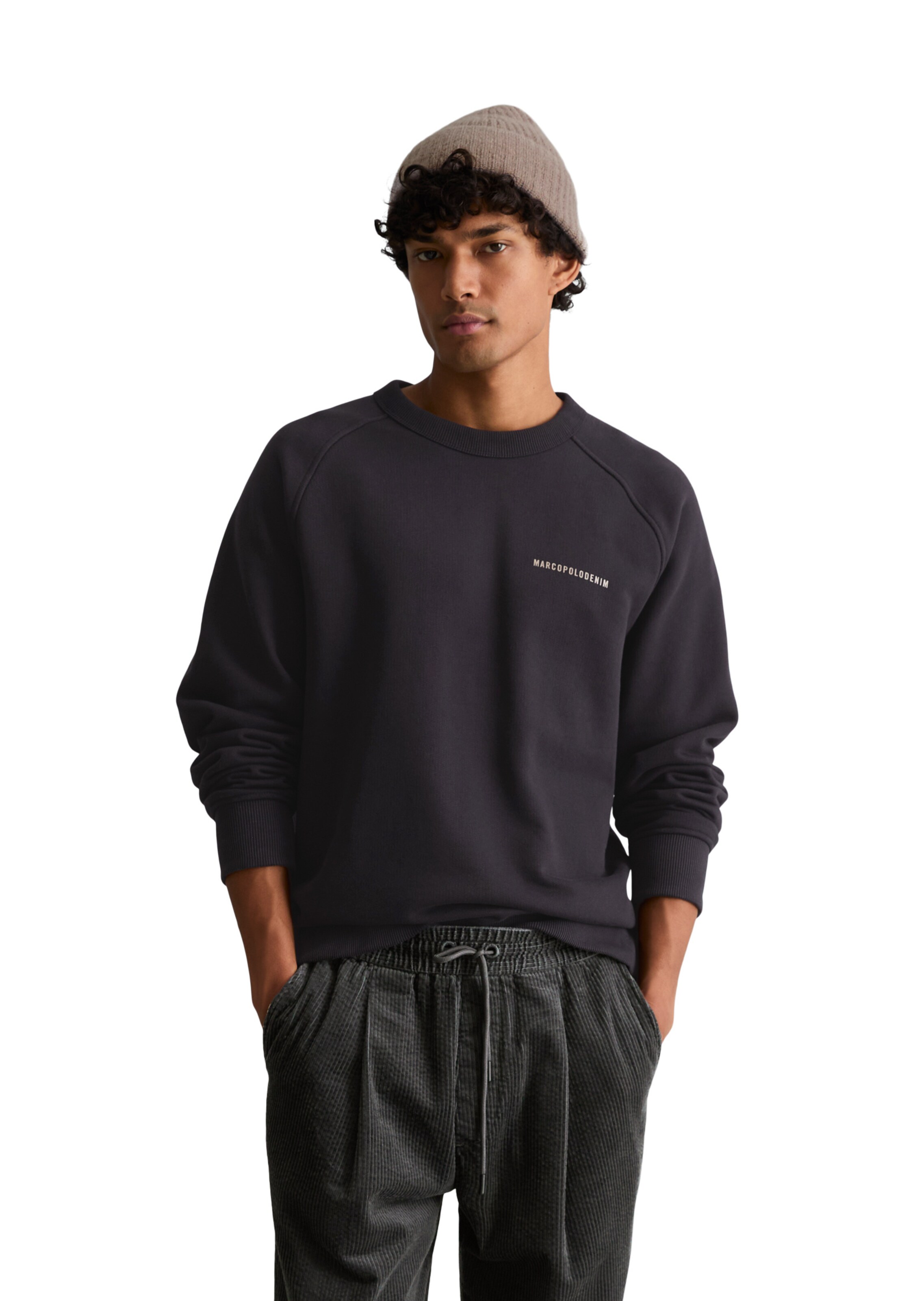 Marc O'Polo DENIM Sweatshirt in Schwarz: Vorderseite