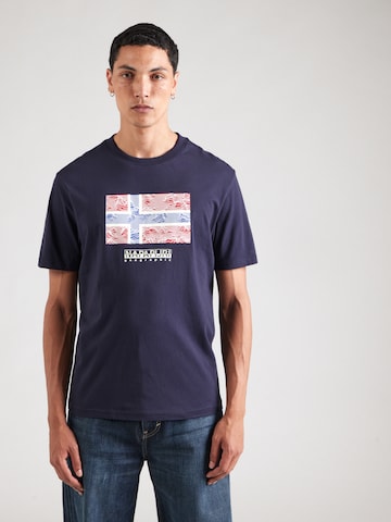 NAPAPIJRI - Camiseta 'S-DRAPEAU' en negro: frente