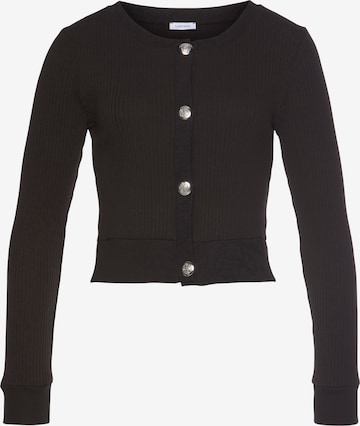 LASCANA Knit Cardigan in Black: front