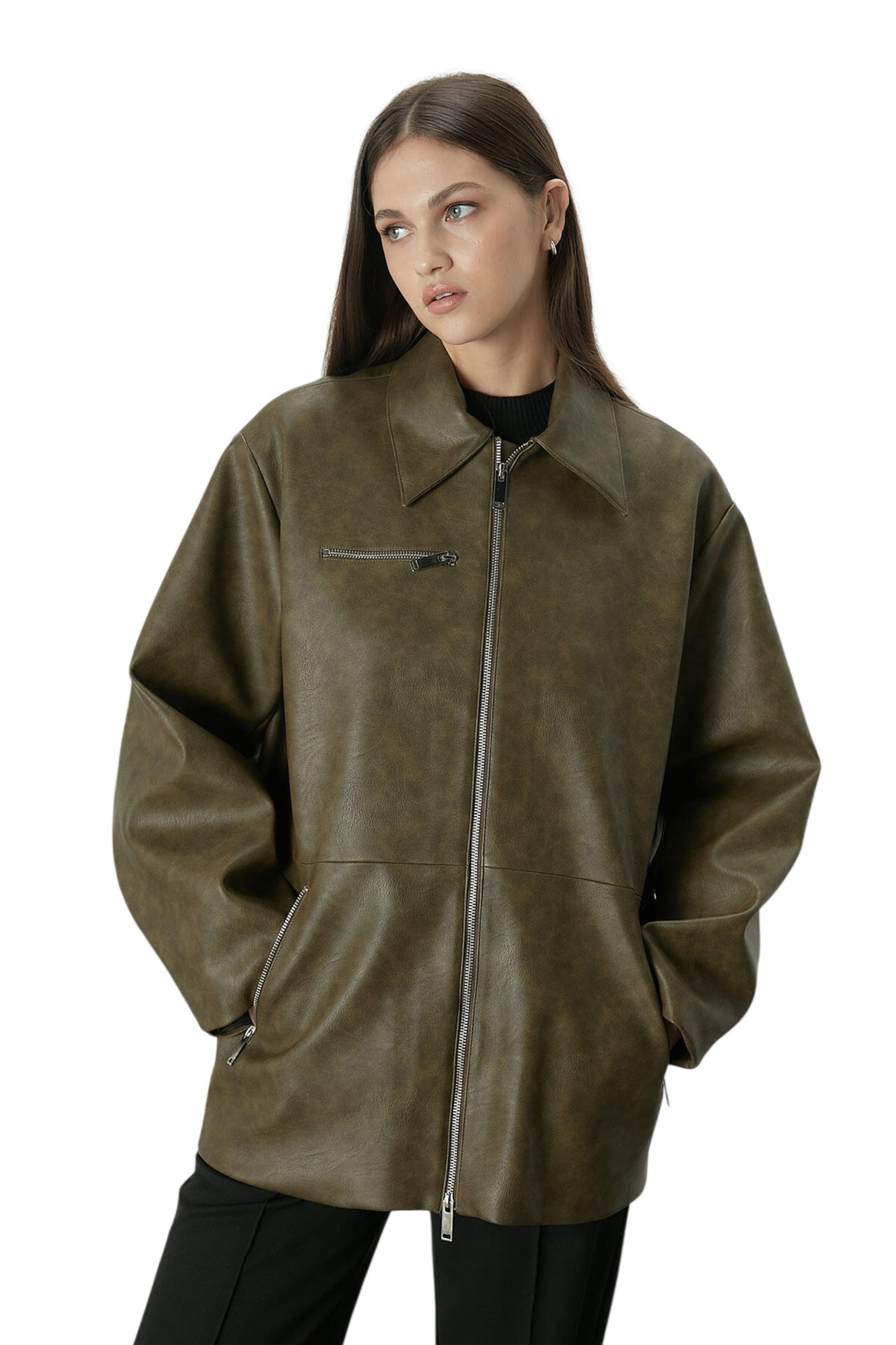 MANUKA Between-season jacket in Green: front