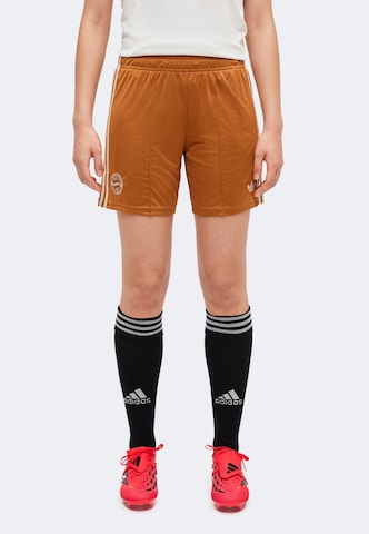 ADIDAS PERFORMANCE Regular Urheiluhousut 'FCB MCM' värissä pronssi: etupuoli