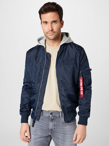 ALPHA INDUSTRIES Tussenjas in Blauw: voorkant