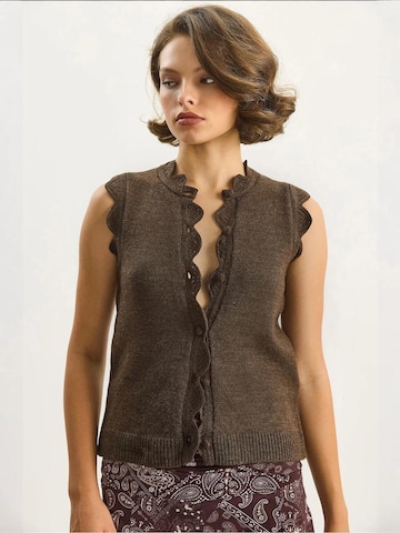 Bianco Lucci Gebreide bodywarmer in Bruin
