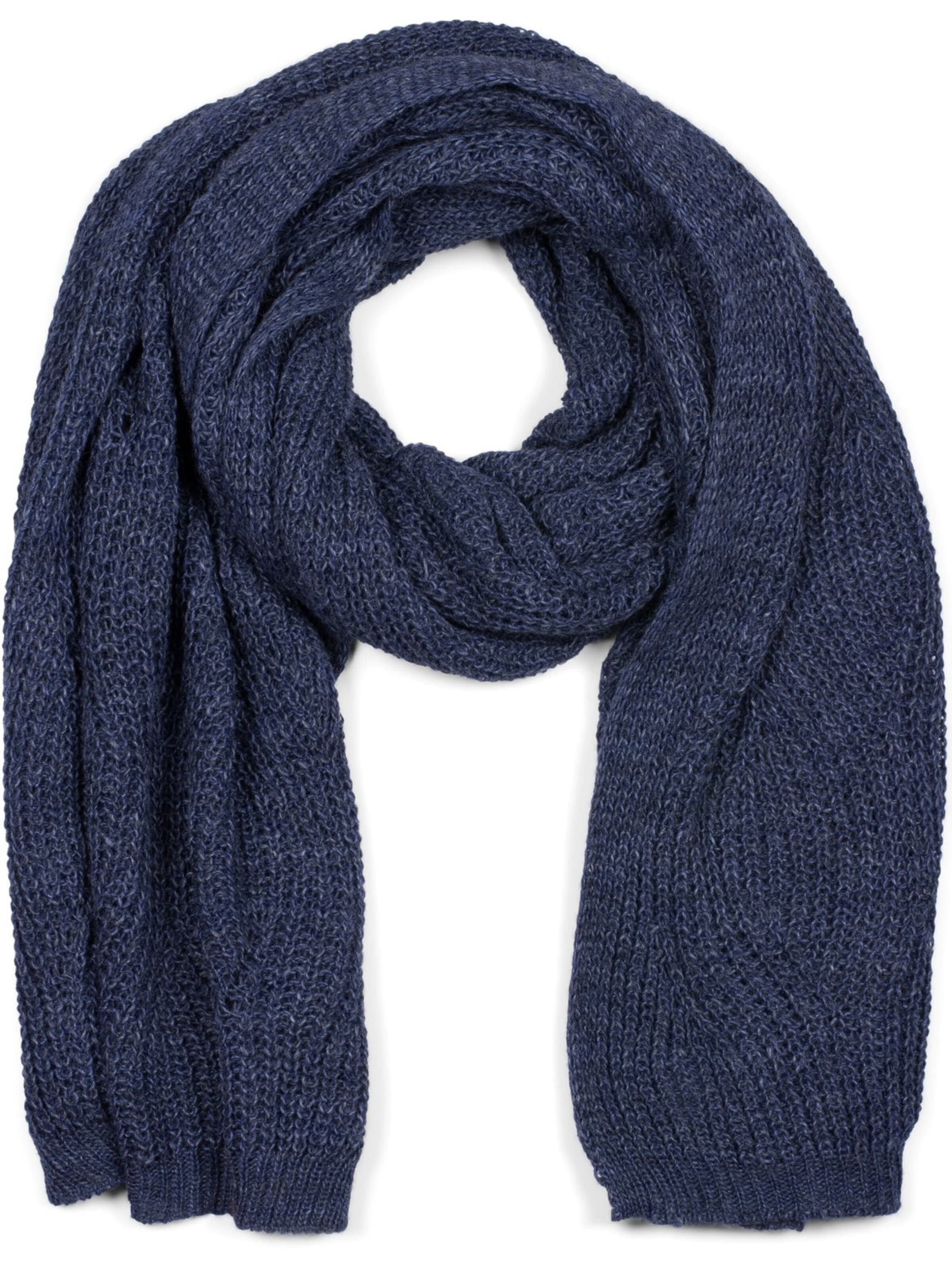 styleBREAKER Schal 'Strick Schal mit Wellenmuster'‌‌‌‌‌‌‌‌ in One Size in dunkelblau, Produktansicht