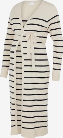 MAMALICIOUS Knitted Coat 'Siv' in Beige: front