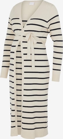 MAMALICIOUS Knitted coat 'Siv' in Beige: front