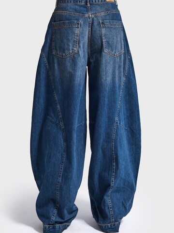 IT'S BASIC - Ropa ancha Vaquero 'CROSS BAGGY BALLOON MID RISE JEANS' en azul