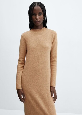 MANGO Knitted dress 'SEEDS' in Brown: front
