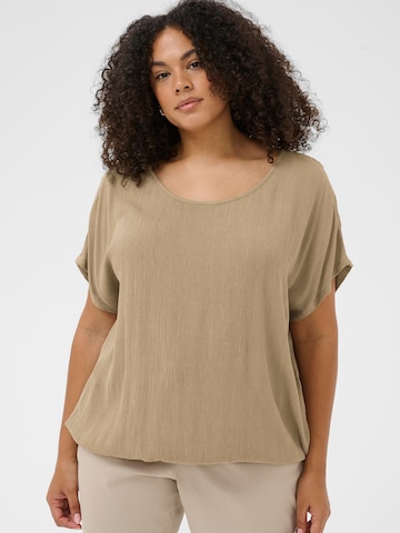 KAFFE CURVE Bluse 'KCAmi Stanley' in Beige: Vorderseite